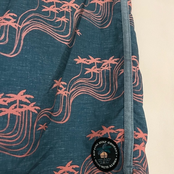 Rip Curl Blue and Pink Board Shorts with Tropical Vibe - Picture 3 of 9